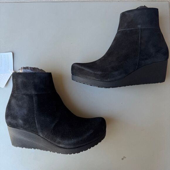 Birkenstock Papillio Ebba Wedge Boots Women’s 10US or 41EU Black Suede Leather - Picture 7 of 13